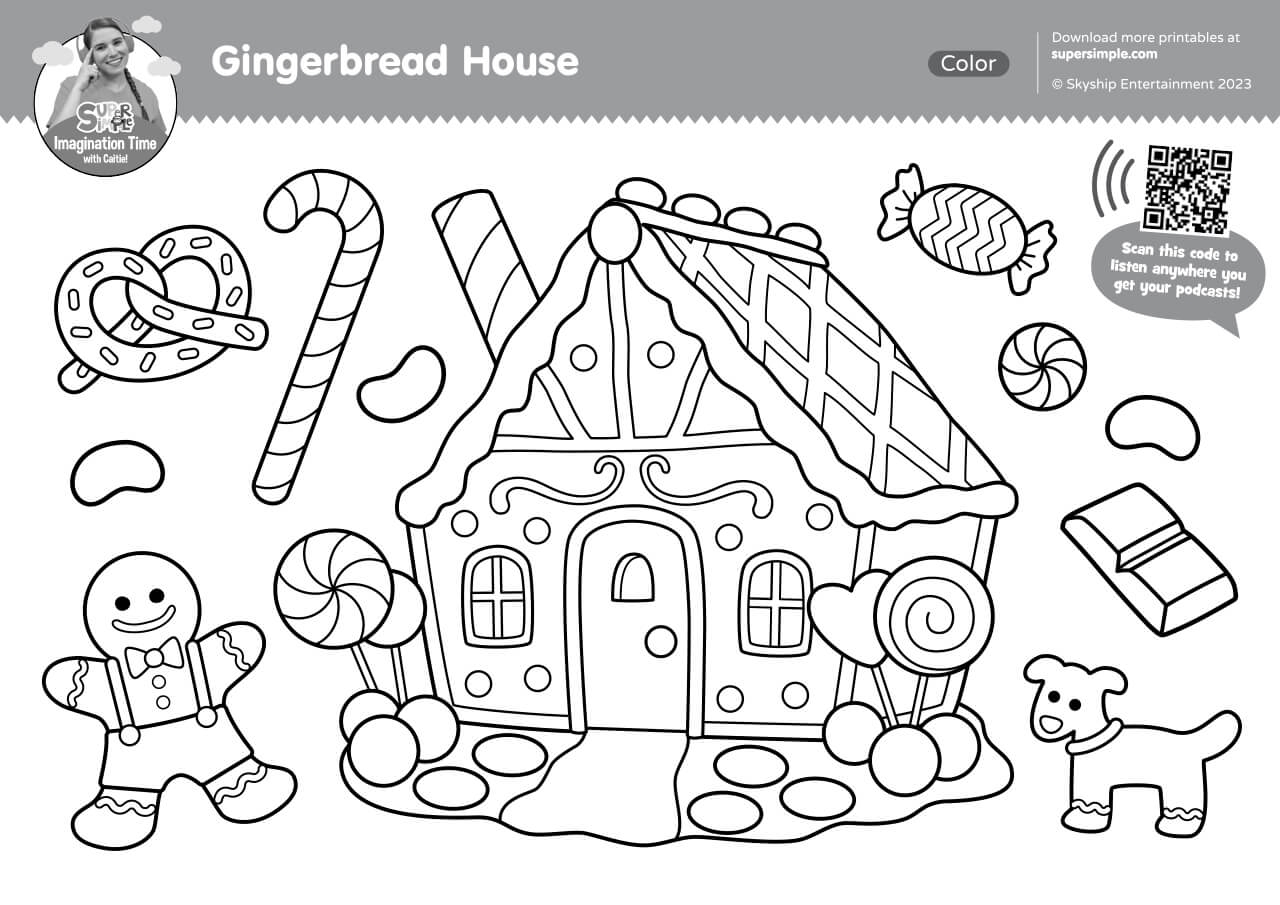 Imagination Time Gingerbread House Coloring Page Super Simple Imagination Time Gingerbread House Coloring Page Super Simple