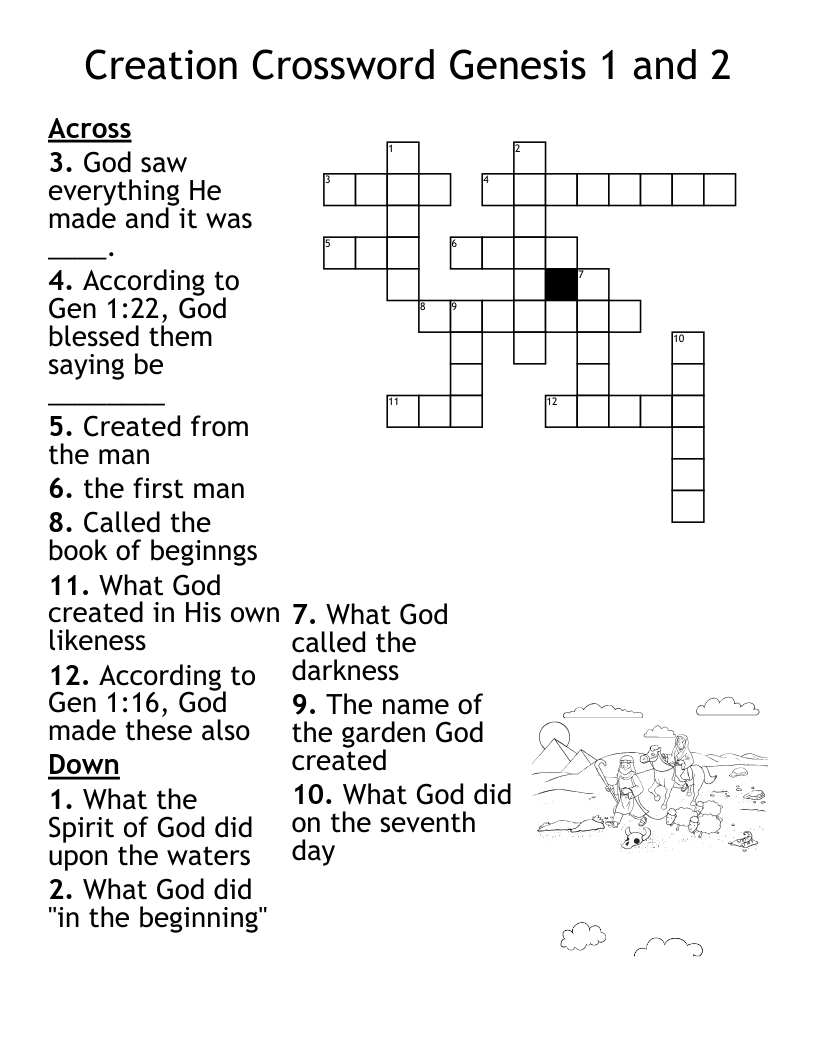 In The Beginning Crossword WordMint In The Beginning Crossword WordMint