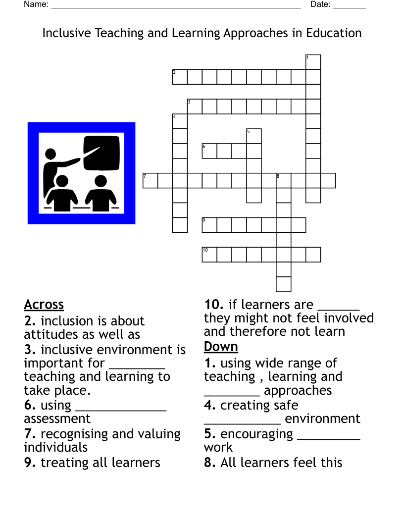 Inclusive Teaching And Learning Approaches In Education Crossword WordMint Inclusive Teaching And Learning Approaches In Education Crossword WordMint