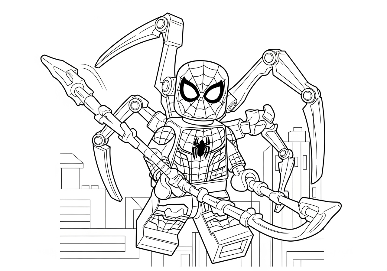 Iron Spider Lego Coloring Page Free Printable PDF