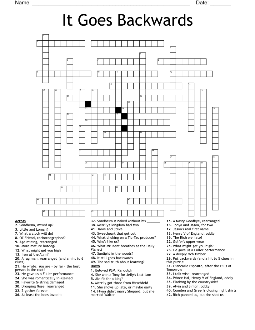 It Goes Backwards Crossword WordMint It Goes Backwards Crossword WordMint