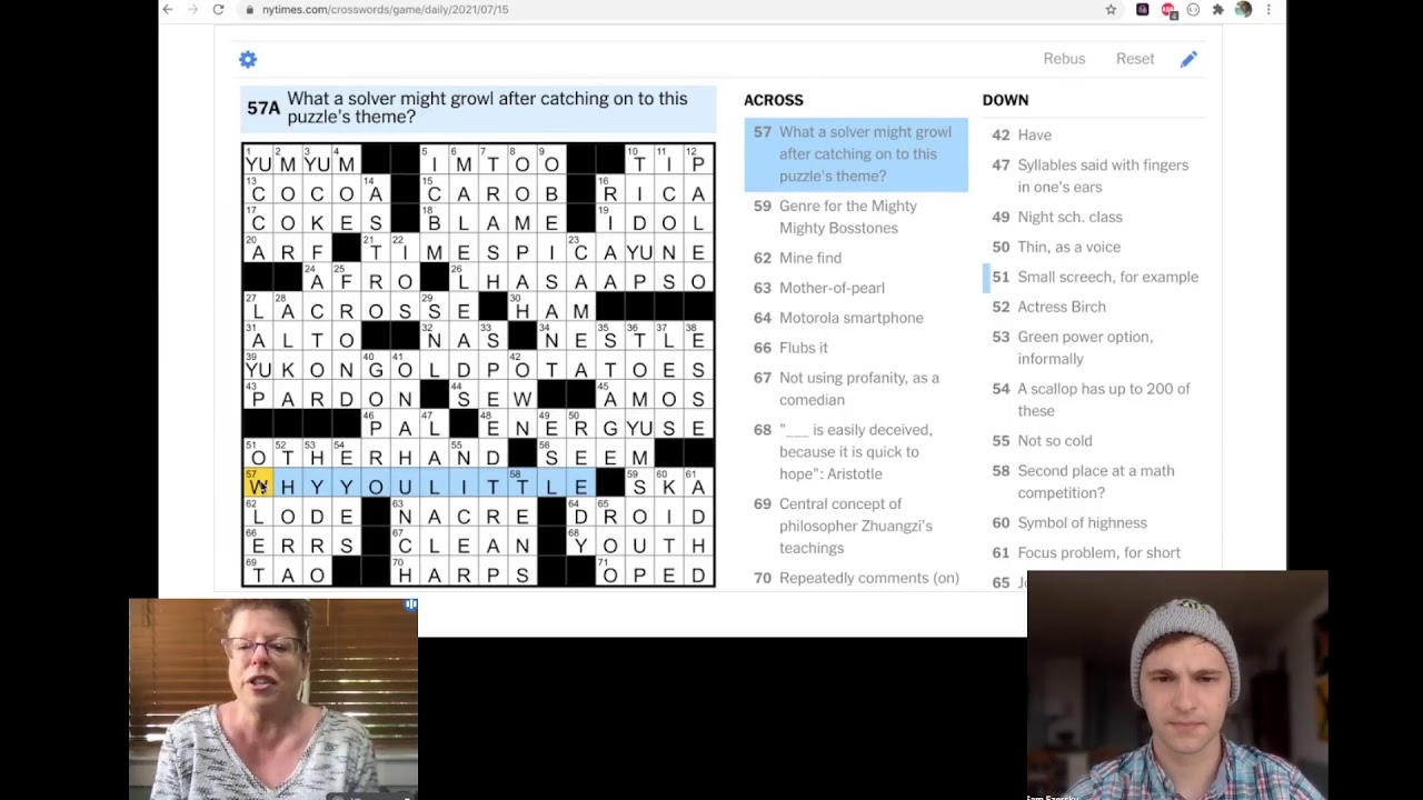 Join Deb Amlen And Sam Ezersky As They Solve Max Carpenter s Thursday Puzzle YouTube Join Deb Amlen And Sam Ezersky As They Solve Max Carpenter s Thursday Puzzle YouTube