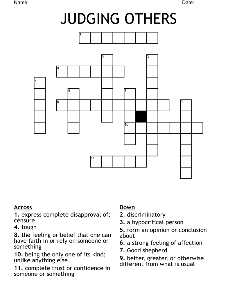 JUDGING OTHERS Crossword WordMint