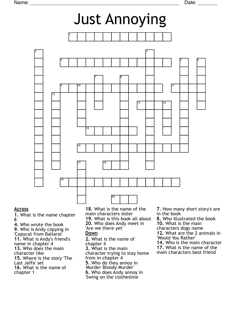 Just Annoying Crossword WordMint