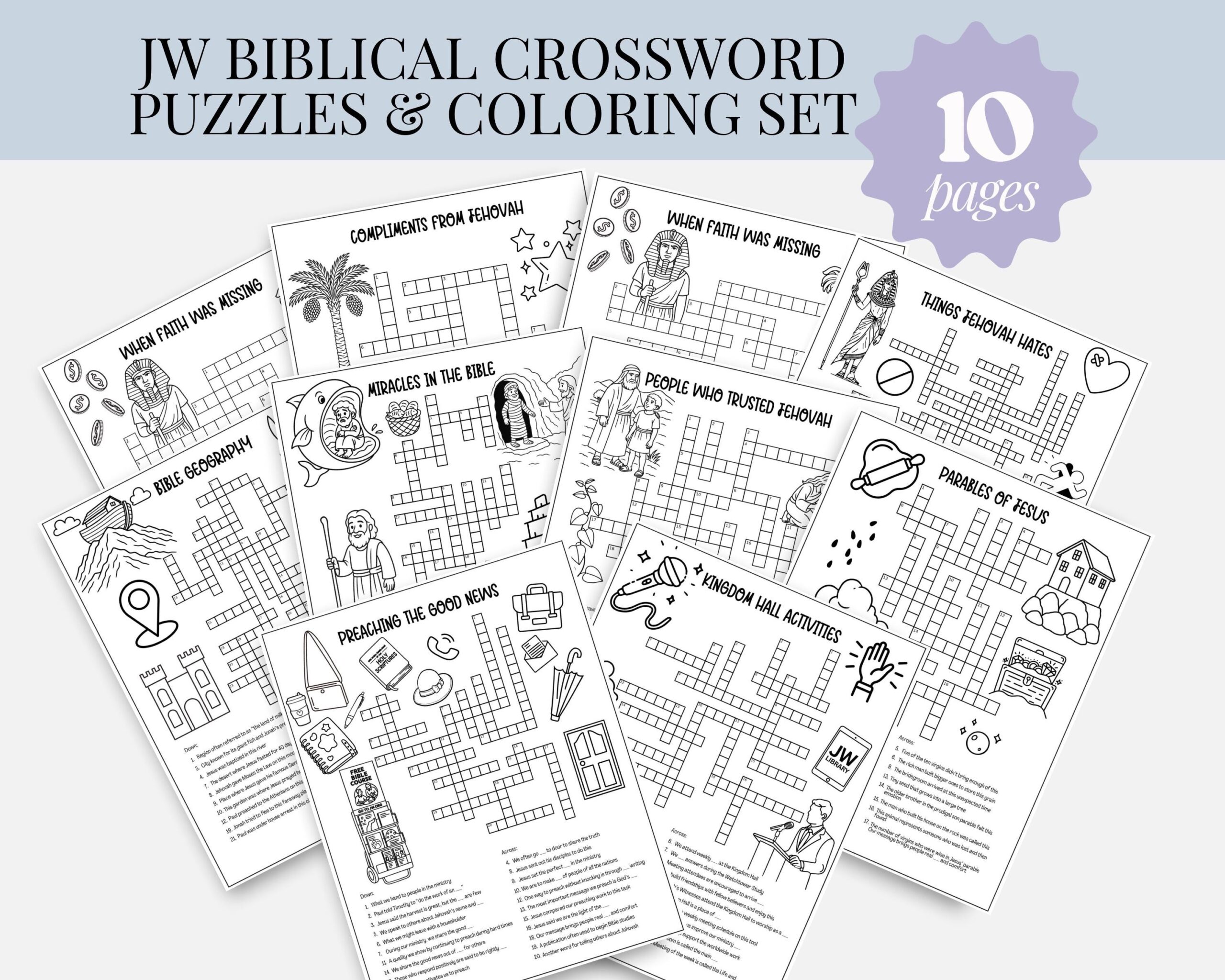 JW Printable Bible Crossword Puzzles Etsy JW Printable Bible Crossword Puzzles Etsy