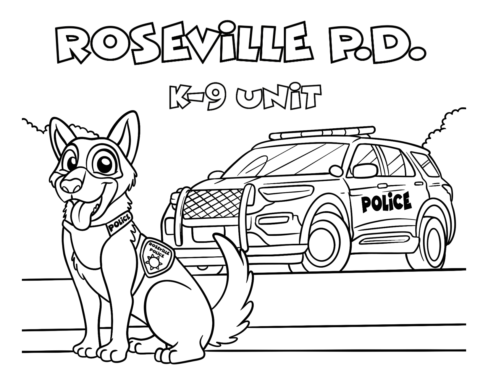 K 9 Coloring Page From The RPD City Of Roseville