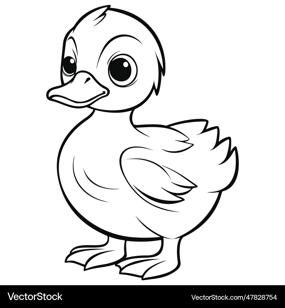 Kawaii Duck Coloring Page Royalty Free Vector Image Kawaii Duck Coloring Page Royalty Free Vector Image