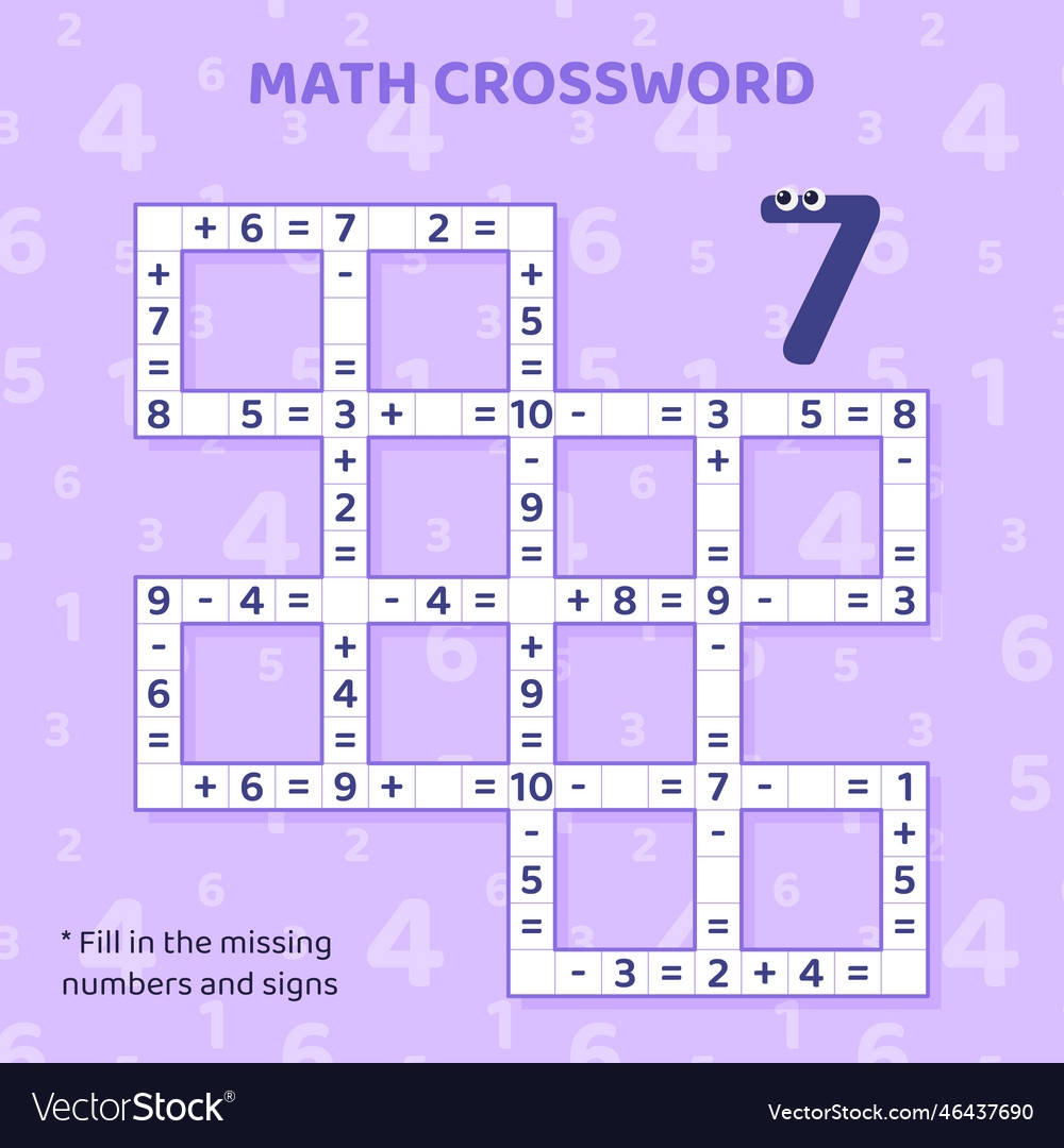 Kinder Math Addition Subtraktion Crossword Puzzle Kinder Math Addition Subtraktion Crossword Puzzle