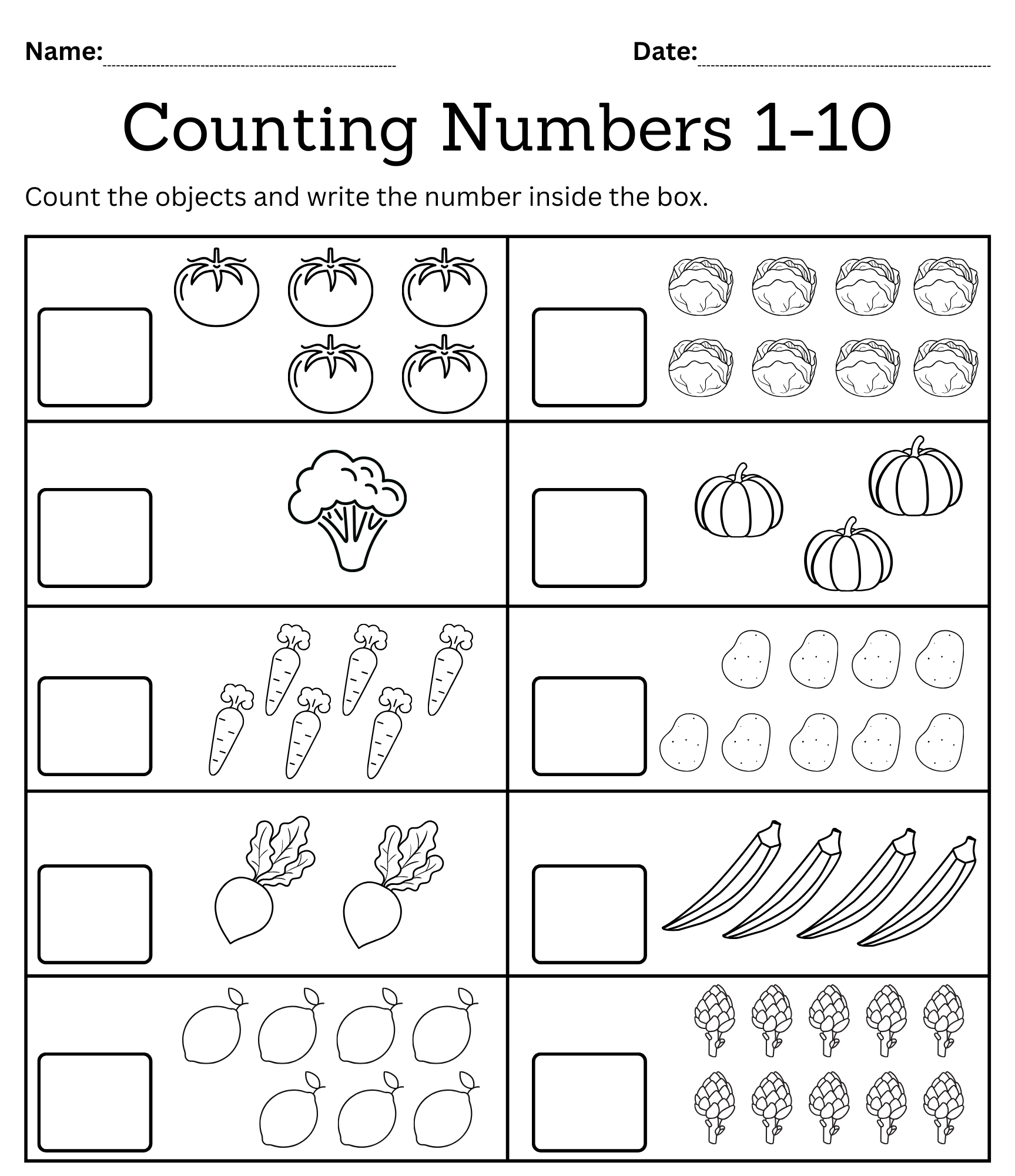 Kindergarten Math Counting Objects Worksheets 1 10 Black And White Made By Teachers Kindergarten Math Counting Objects Worksheets 1 10 Black And White Made By Teachers