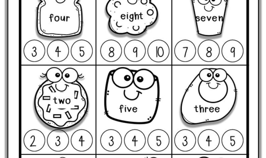 1 10 Number Worksheets For Preschool
