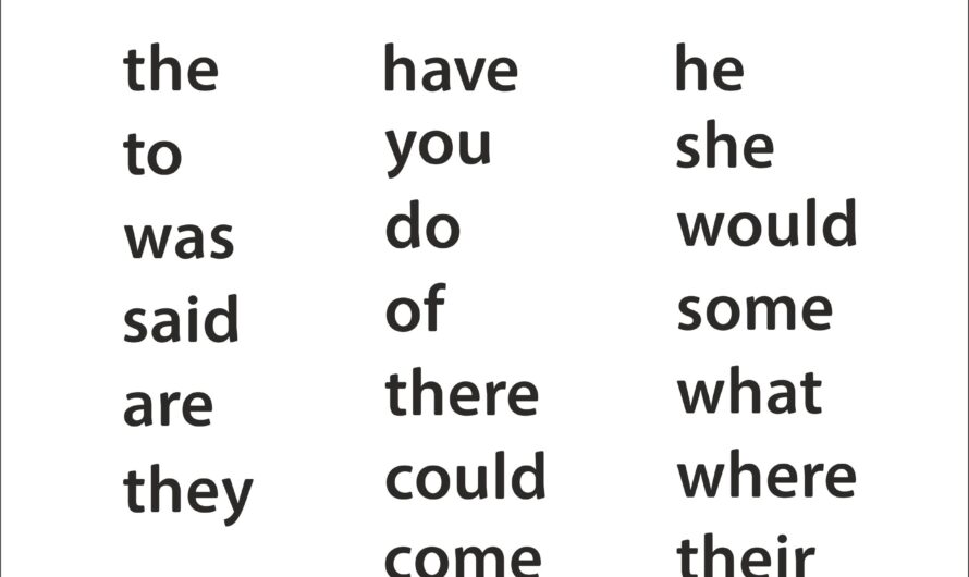 Sight Words For Kindergarten Pdf