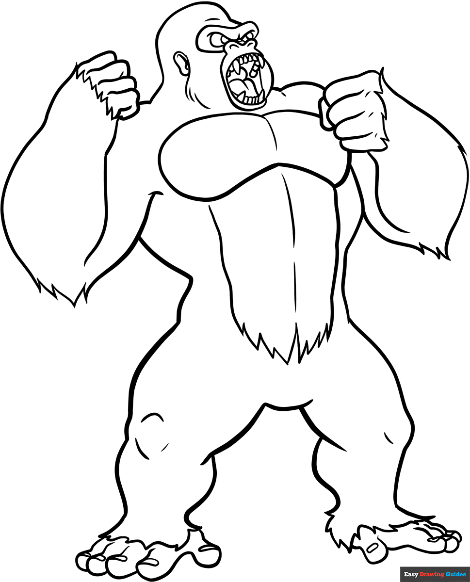 King Kong Coloring Page Easy Drawing Guides King Kong Coloring Page Easy Drawing Guides