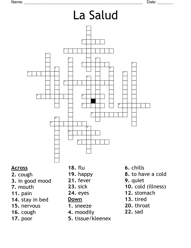 La Salud Crossword WordMint