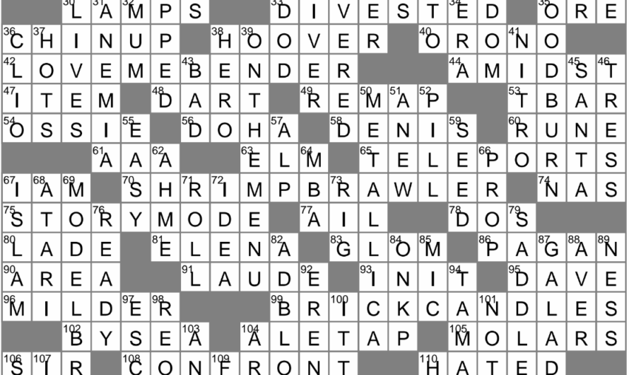 L.a. Crossword Puzzle Answers