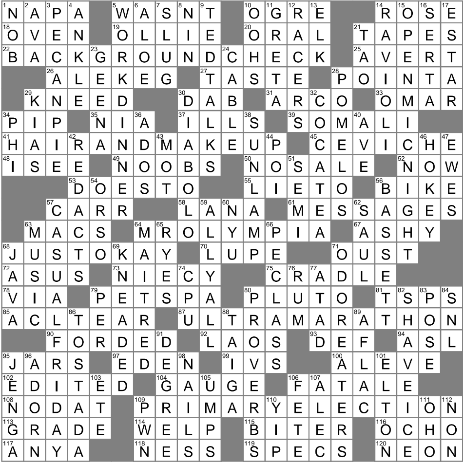 LA Times Crossword 1 Oct 23 Sunday LAXCrossword
