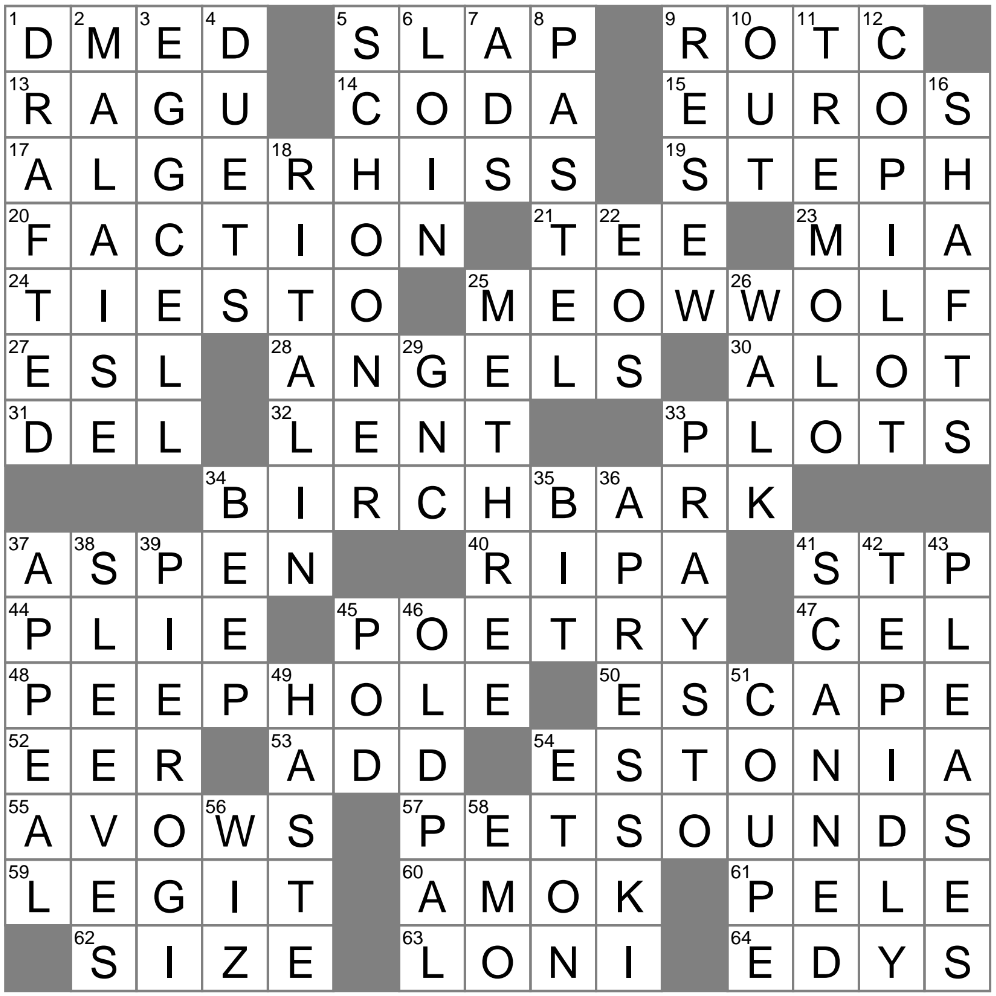 LA Times Crossword 10 Jun 25 Tuesday LAXCrossword LA Times Crossword 10 Jun 25 Tuesday LAXCrossword