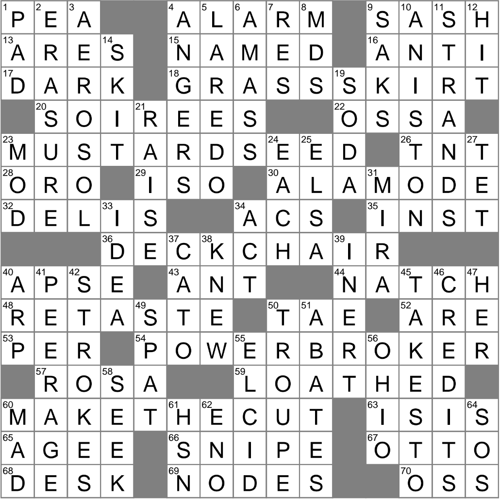 LA Times Crossword 11 Aug 25 Monday LAXCrossword