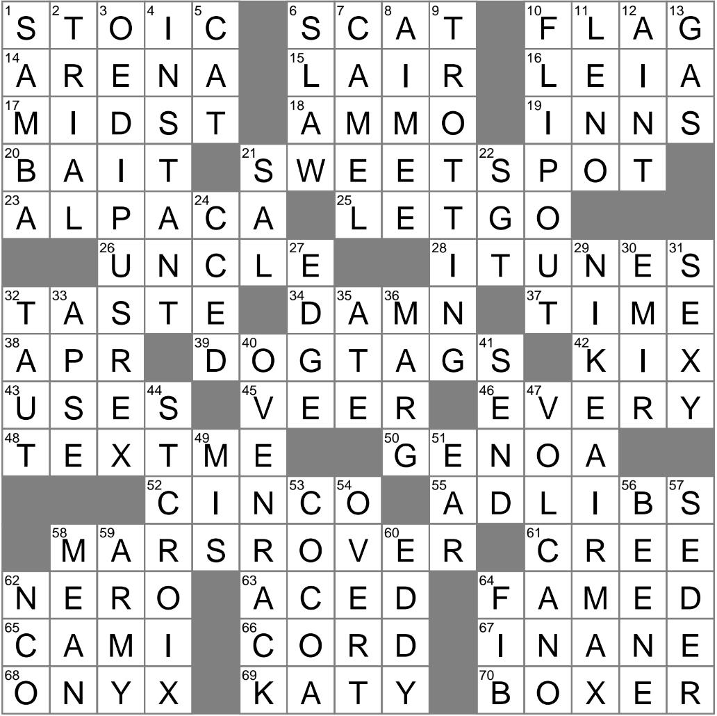 LA Times Crossword 11 Mar 25 Tuesday LAXCrossword LA Times Crossword 11 Mar 25 Tuesday LAXCrossword