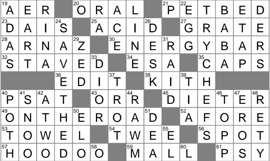 By Way Of Crossword