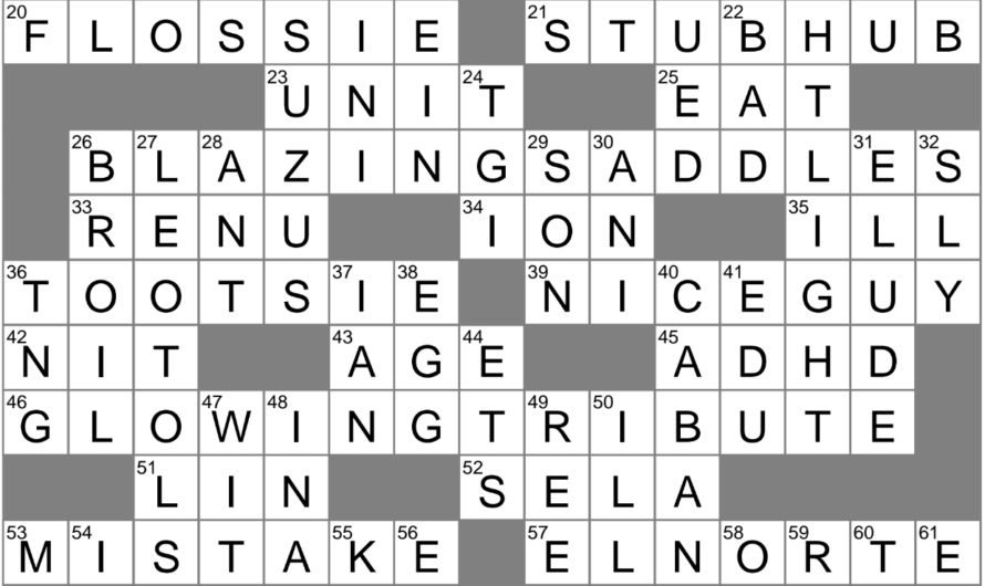 Actress Ward Crossword Clue