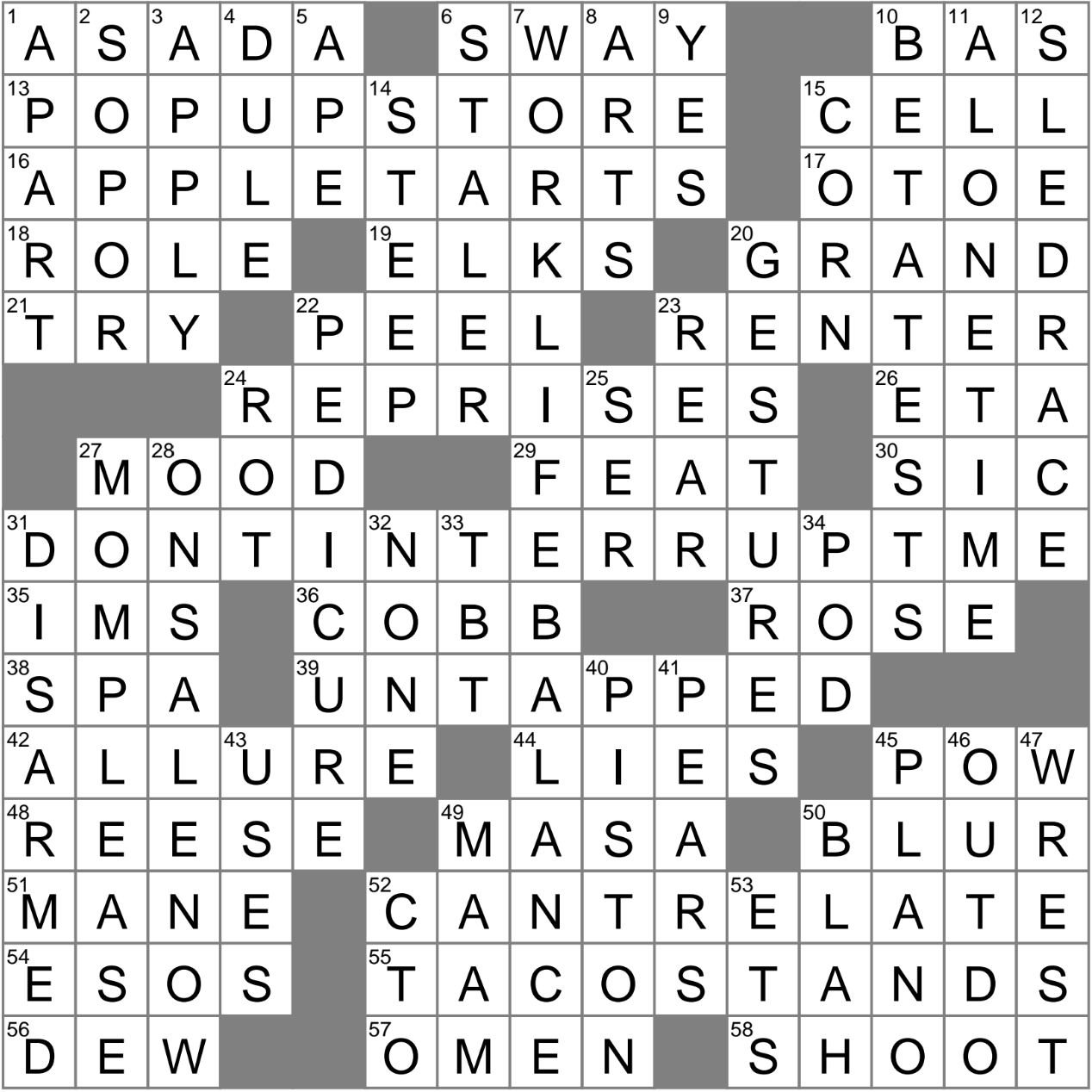 LA Times Crossword 30 Dec 23 Saturday LAXCrossword LA Times Crossword 30 Dec 23 Saturday LAXCrossword