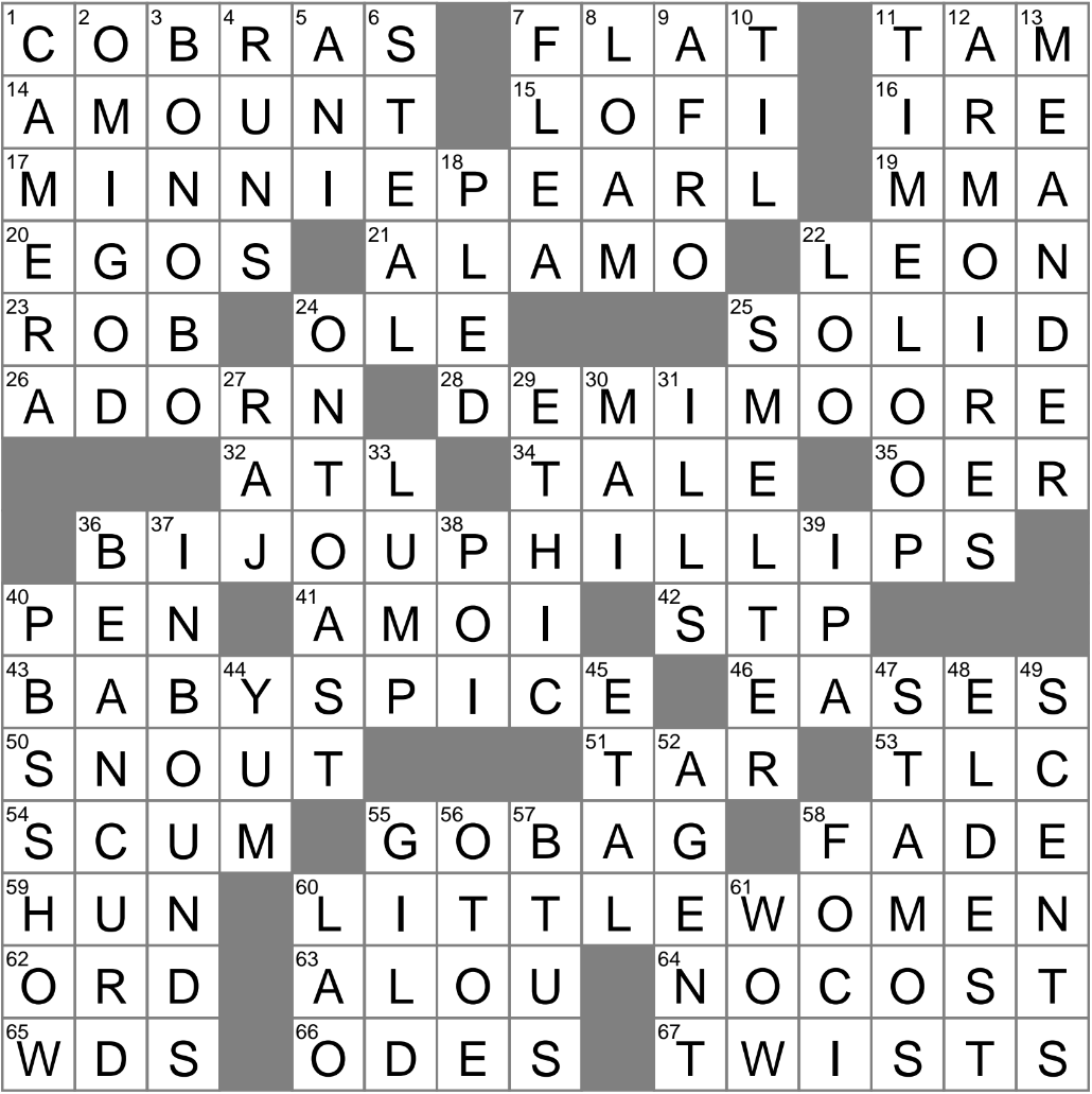 LA Times Crossword 31 Jul 24 Wednesday LAXCrossword LA Times Crossword 31 Jul 24 Wednesday LAXCrossword