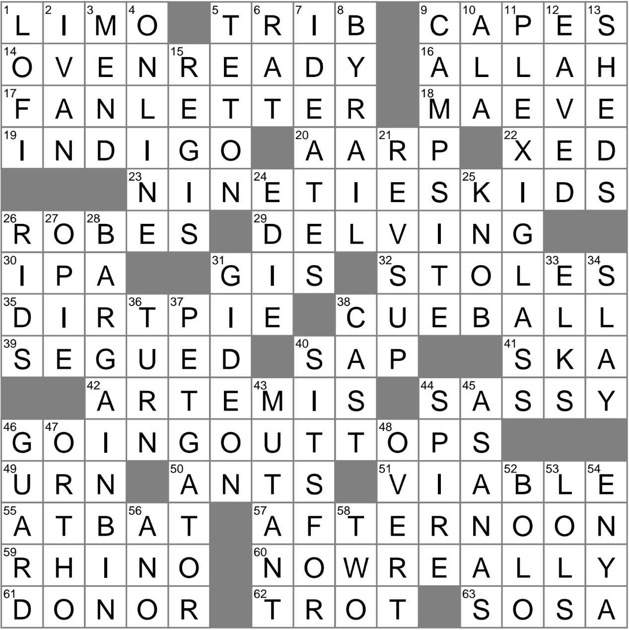 LA Times Crossword 6 Jan 24 Saturday LAXCrossword
