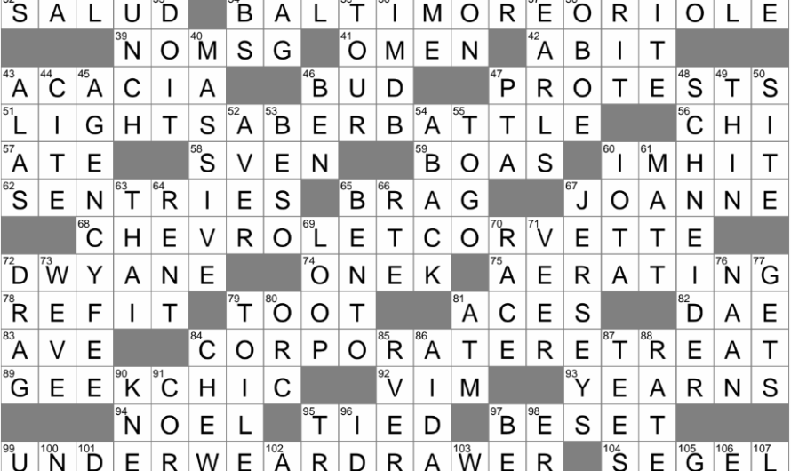 Kiss In Camden Crossword Clue