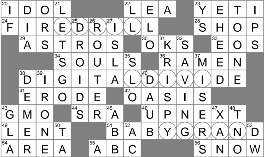 Natural Brown Sugar Crossword