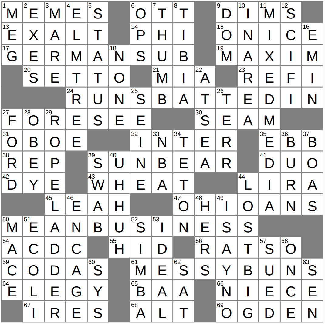 LA Times Crossword 9 Oct 25 Thursday LAXCrossword