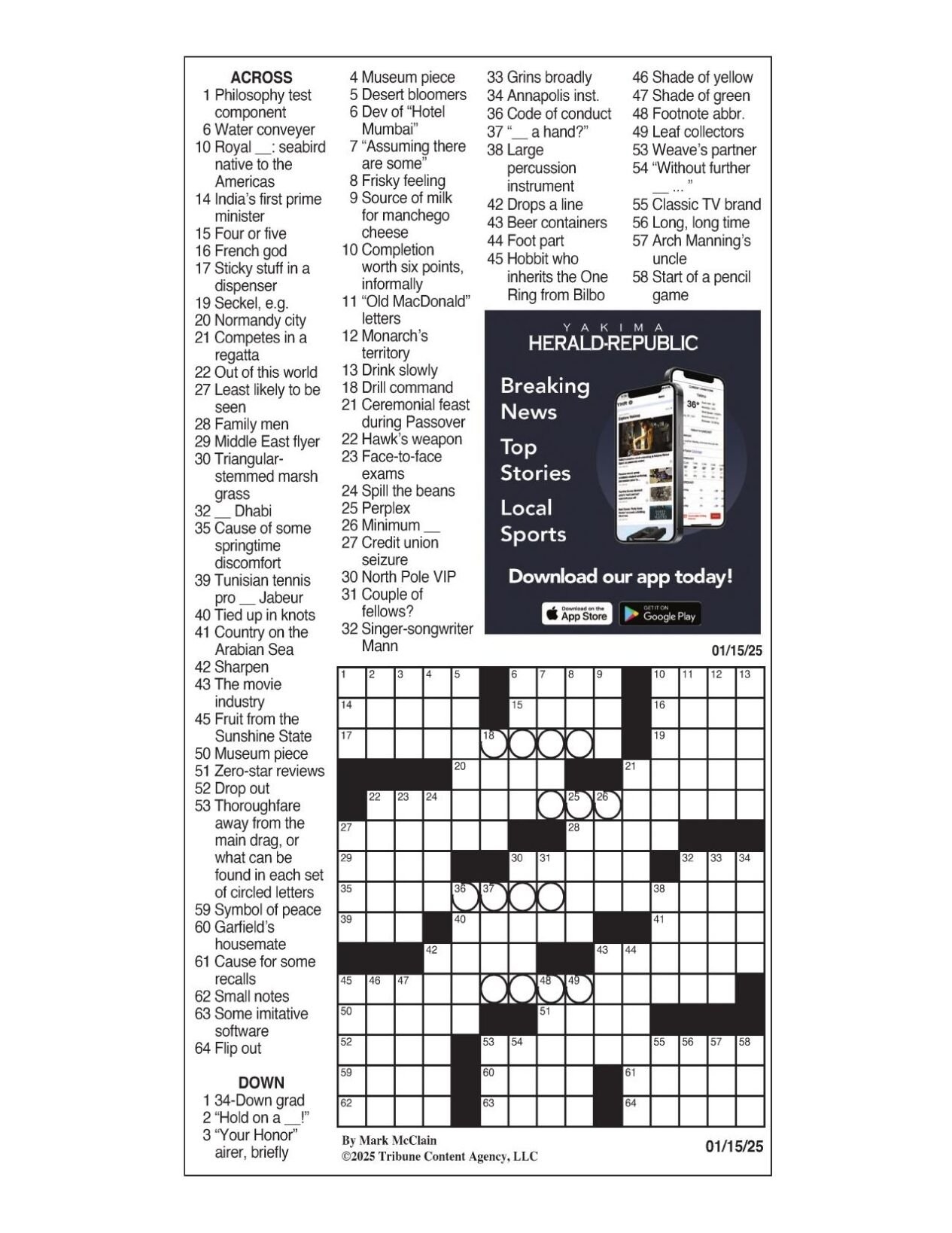 LA Times Crossword Jan 15 2025 Crosswords Yakimaherald LA Times Crossword Jan 15 2025 Crosswords Yakimaherald
