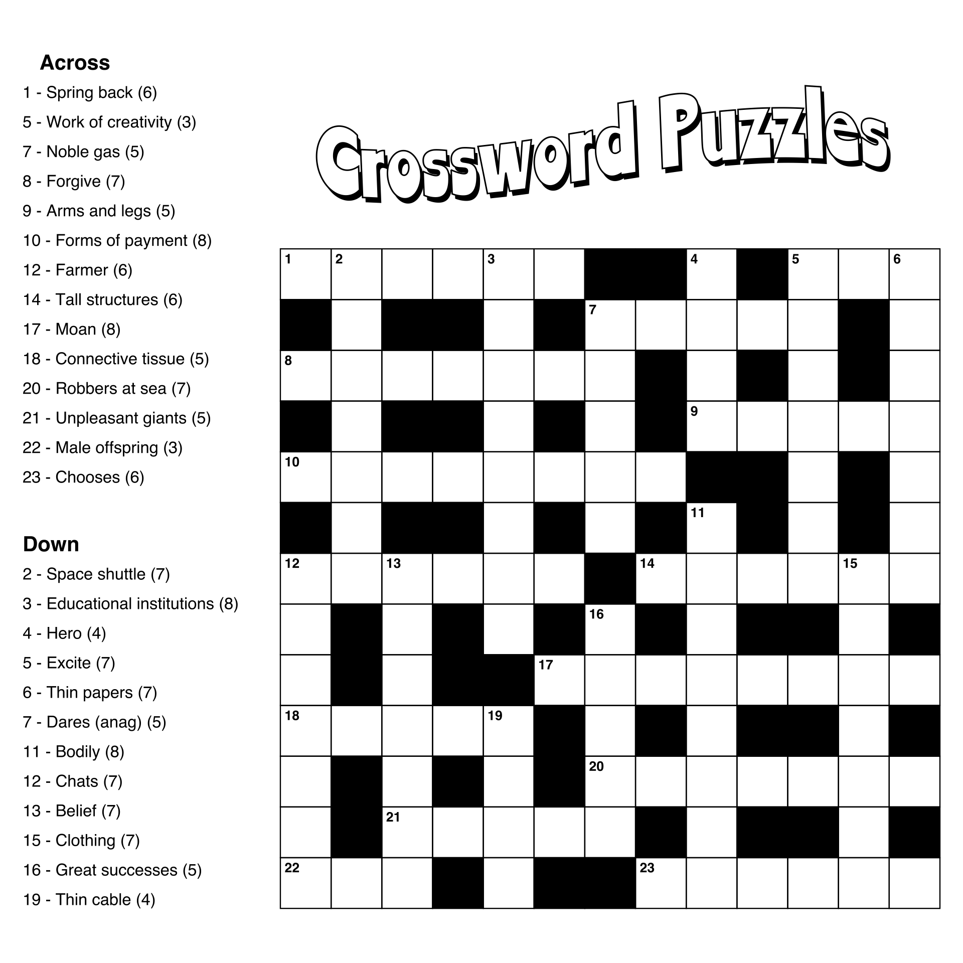 printable easy crossword puzzles with answers printable easy crossword puzzles with answers