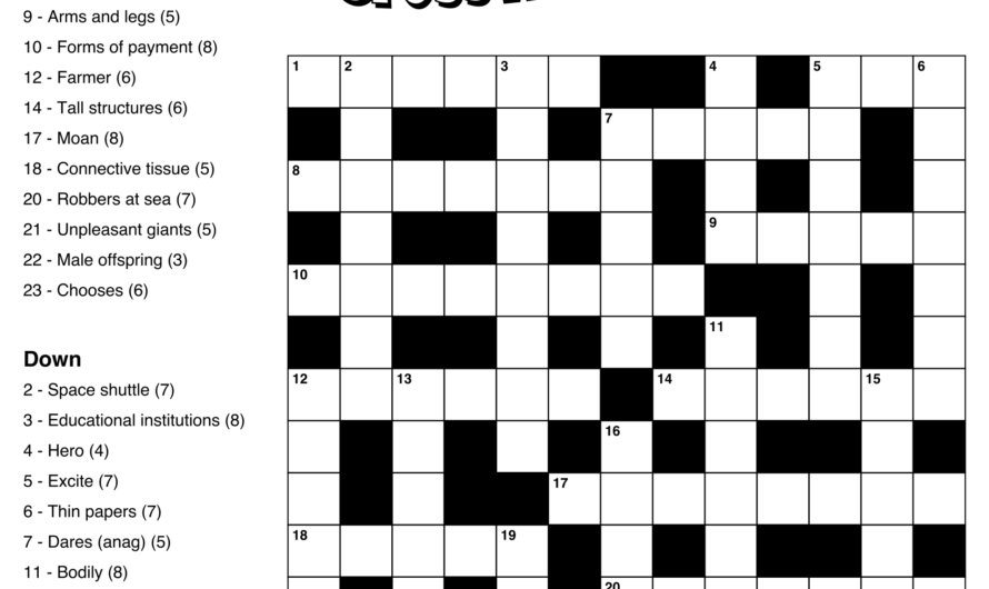 Easy Printable Crosswords