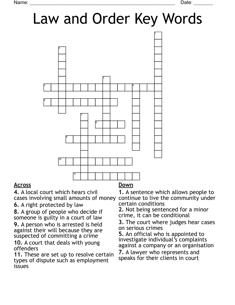 Law And Order Key Words Crossword WordMint Law And Order Key Words Crossword WordMint