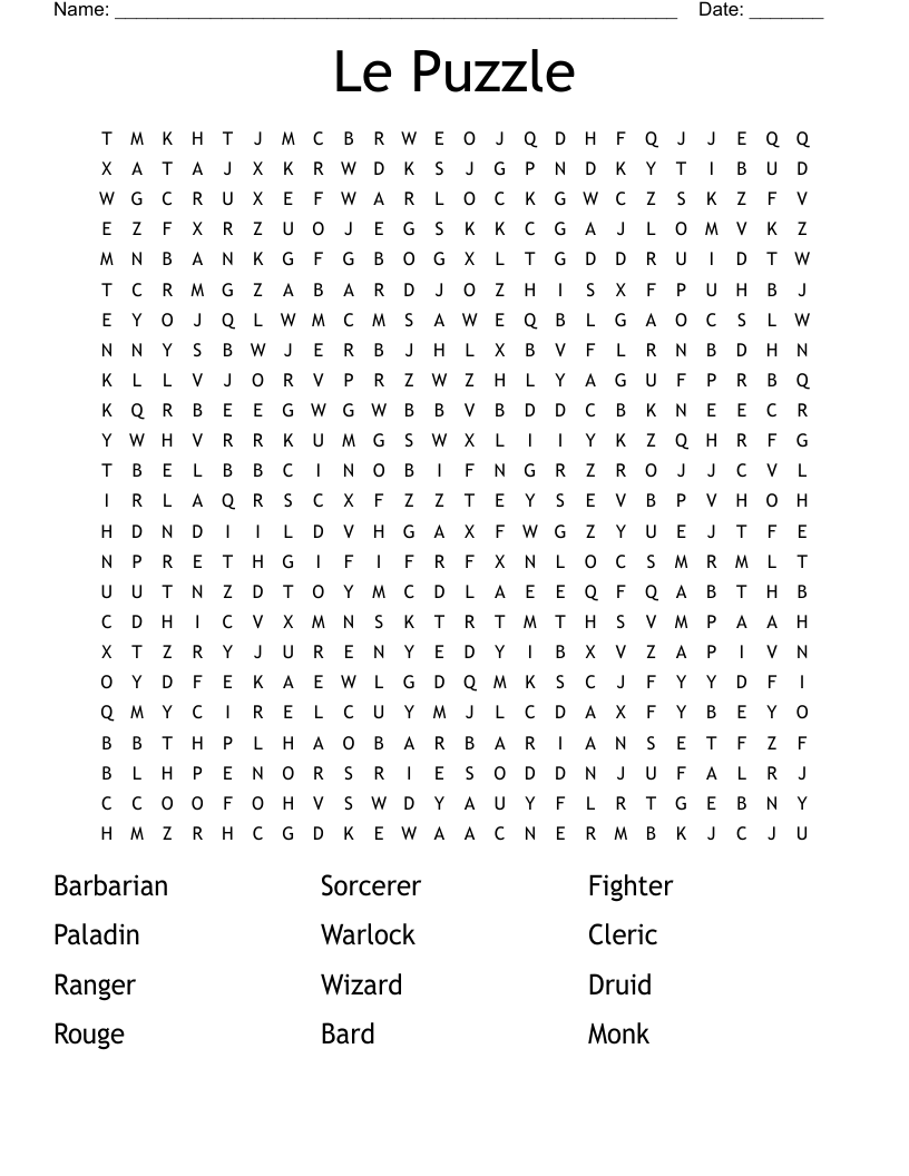Le Puzzle Word Search WordMint Le Puzzle Word Search WordMint