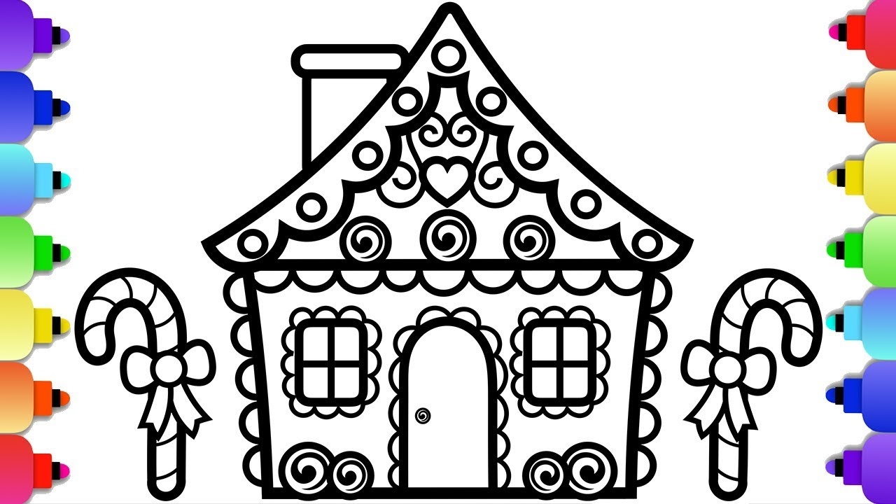 colouring in gingerbread house colouring in gingerbread house