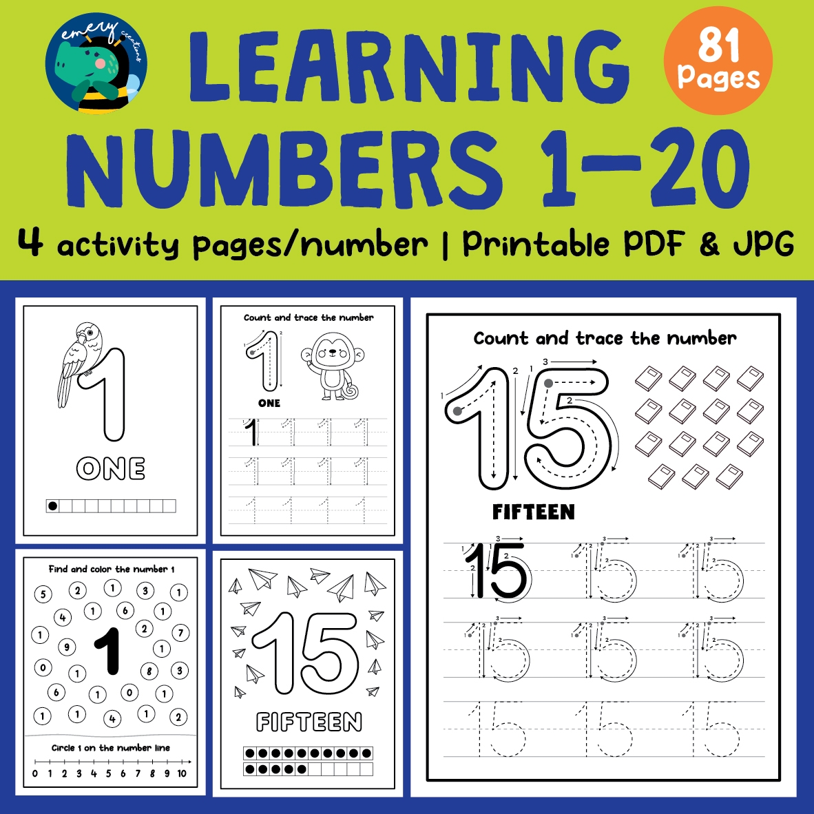 Learning Numbers From 1 20 Trace Write Find Color Printable Made By Teachers Learning Numbers From 1 20 Trace Write Find Color Printable Made By Teachers