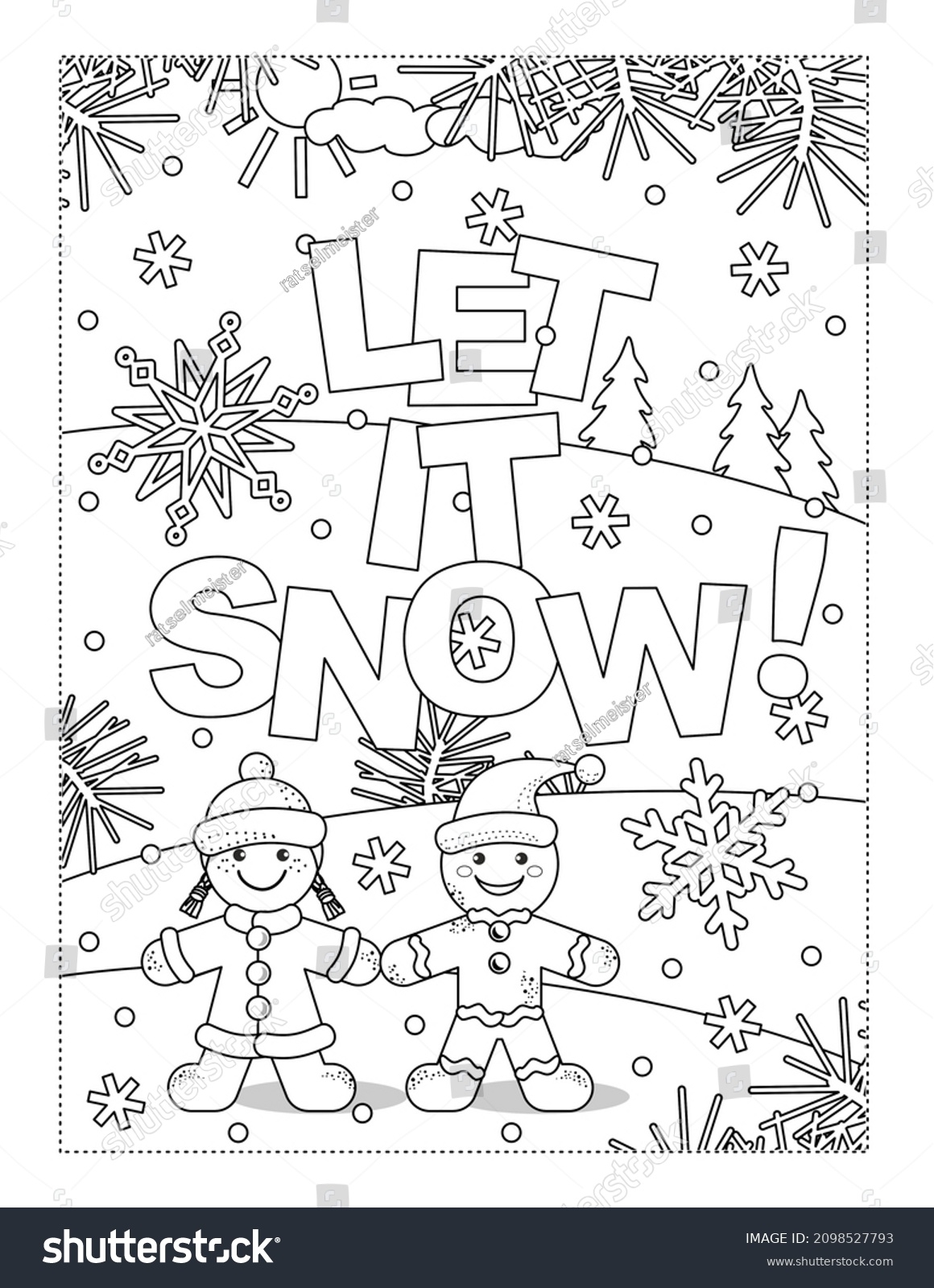 Let Snow Winter Winter Holidays Coloring Stock Illustration 2098527793 Shutterstock Let Snow Winter Winter Holidays Coloring Stock Illustration 2098527793 Shutterstock
