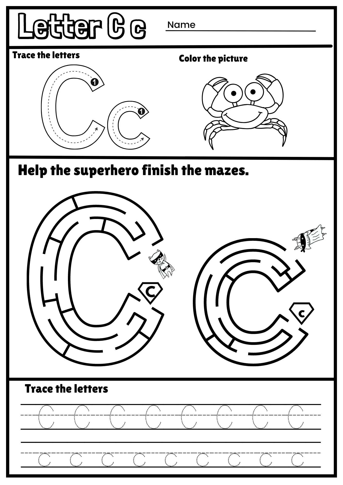 Letter C Alphabet Tracing And Coloring Free Printable PDF Ezpzphonics Letter C Alphabet Tracing And Coloring Free Printable PDF Ezpzphonics