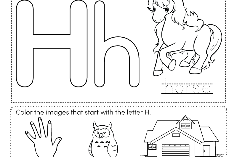Free Printable Letter H Worksheets For Kindergarten