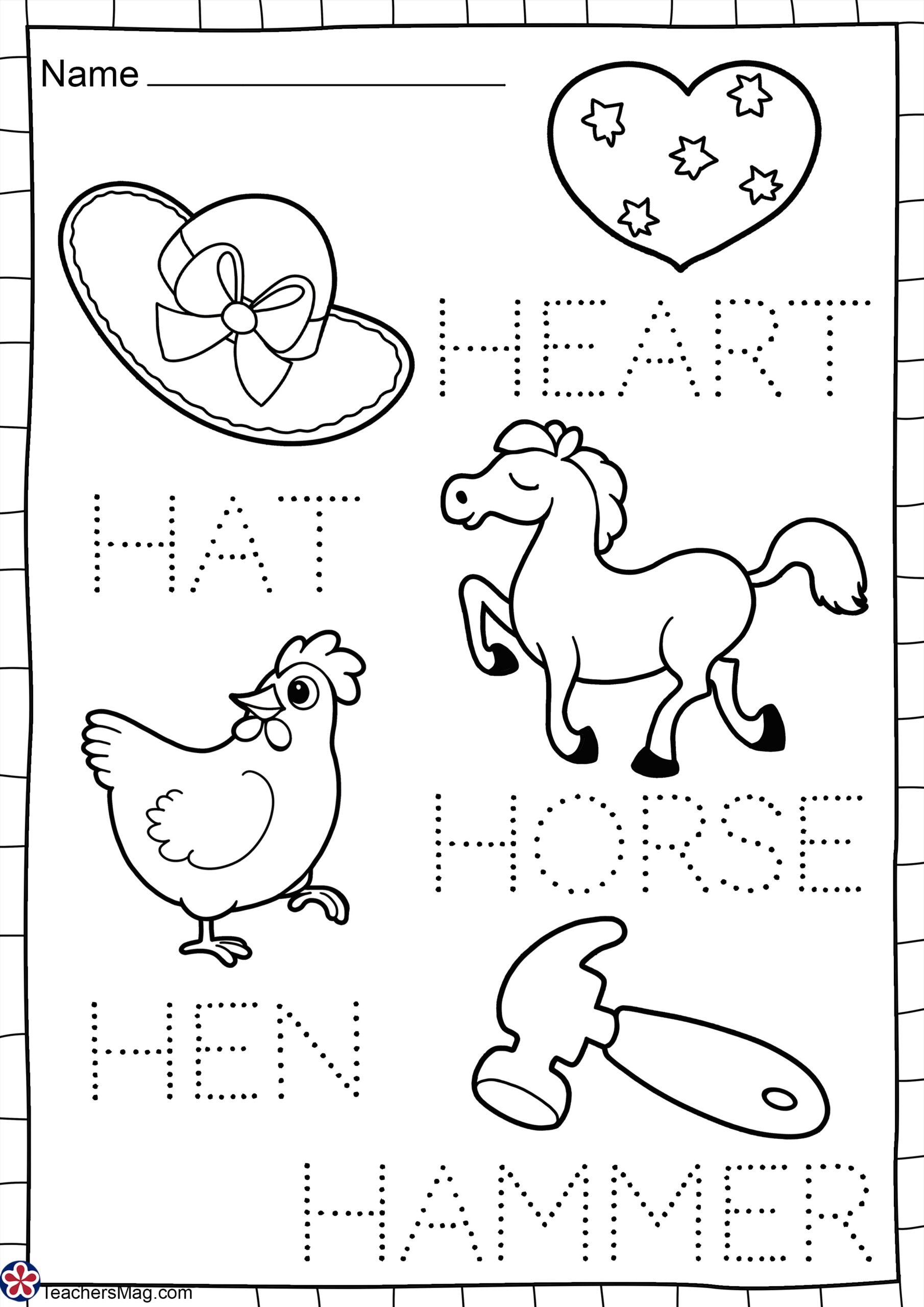 worksheets for letter h worksheets for letter h