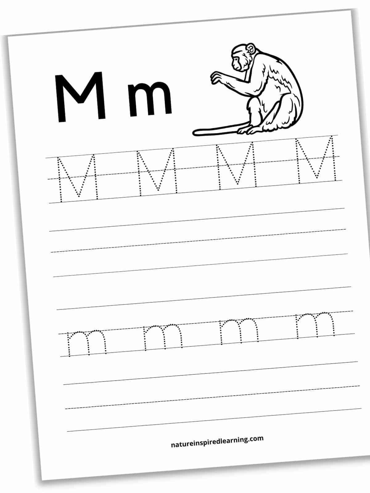 Letter M Tracing Worksheets Free Nature Inspired Learning Letter M Tracing Worksheets Free Nature Inspired Learning