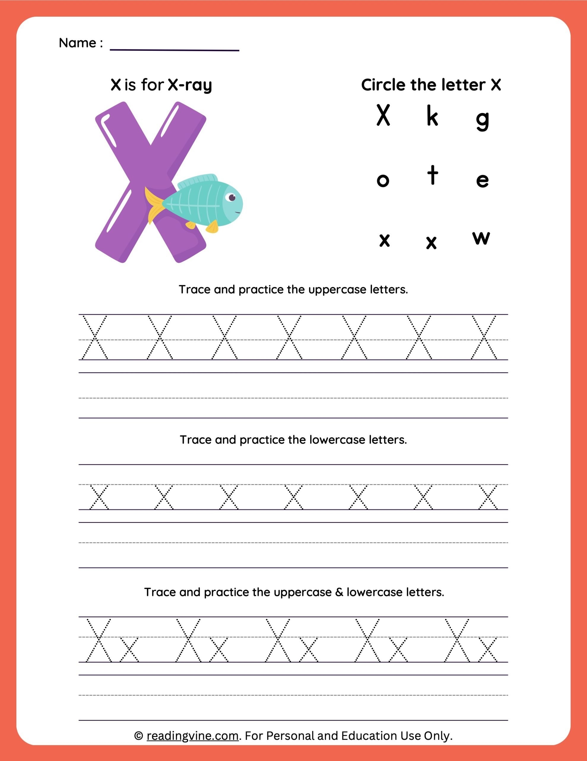Letter X Tracing Worksheets For Preschool Letter X Tracing Worksheets For Preschool