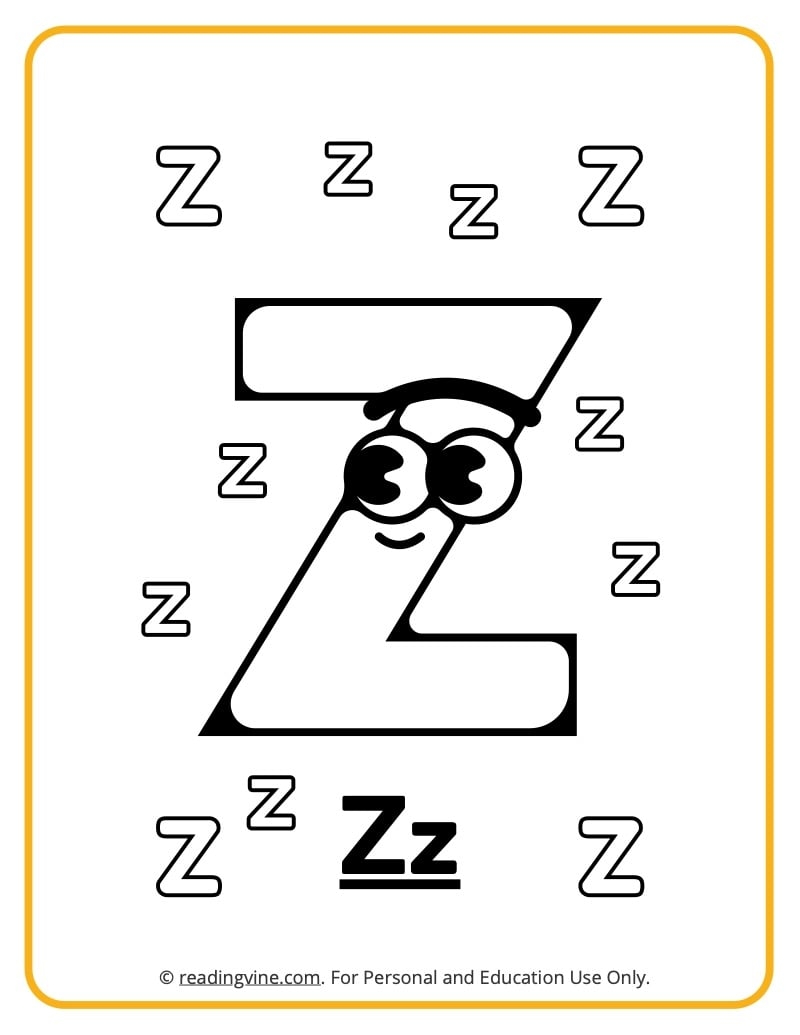 Letter Z Coloring Pages