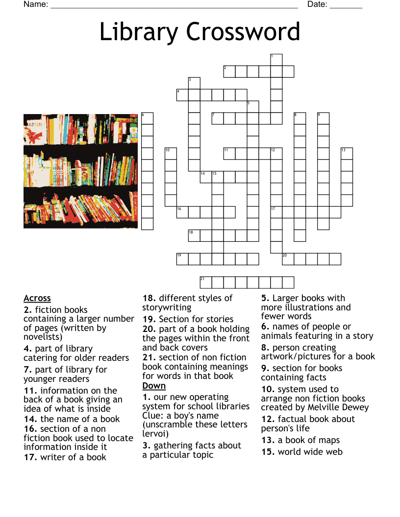 Library Crossword WordMint Library Crossword WordMint