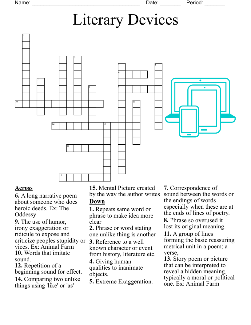 Literary Devices Crossword WordMint Literary Devices Crossword WordMint