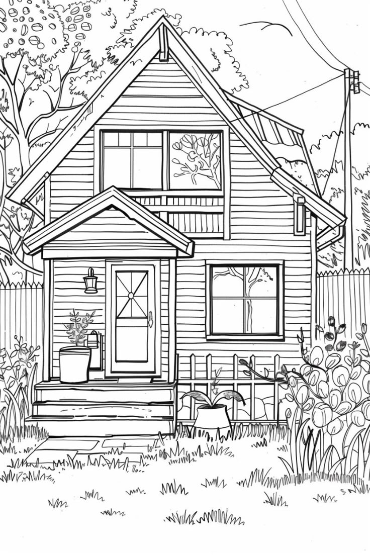 colouring pages for house colouring pages for house