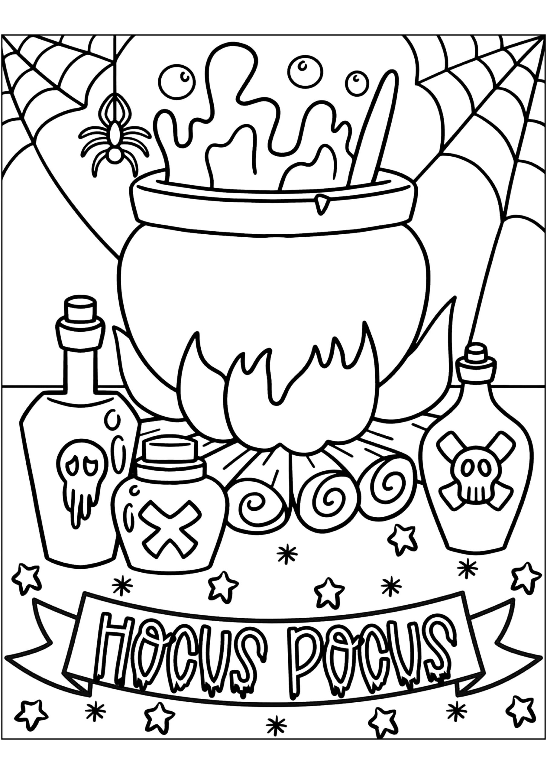 Magic Cauldron Hocus Pocus Coloring Pages Magic Cauldron Hocus Pocus Coloring Pages