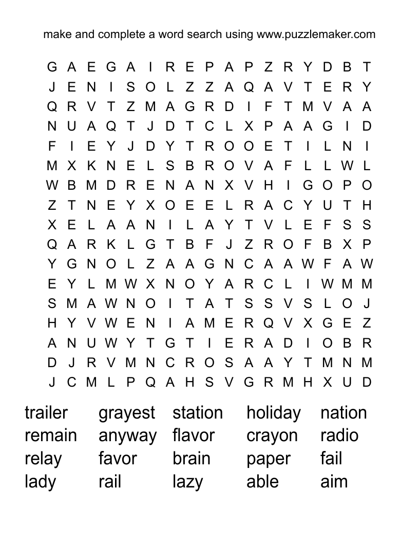 Make And Complete A Word Search Using Www puzzlemaker WordMint Make And Complete A Word Search Using Www puzzlemaker WordMint