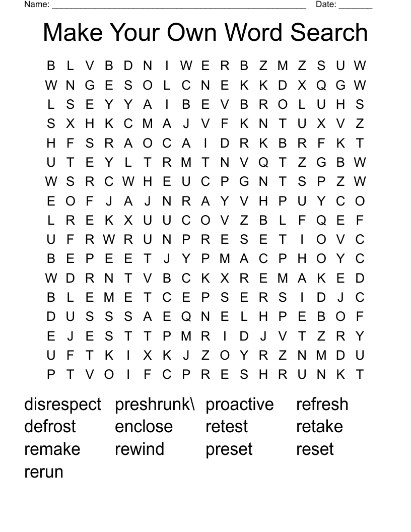 Make Your Own Word Search WordMint Make Your Own Word Search WordMint
